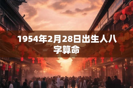 1954年2月28日出生人八字算命