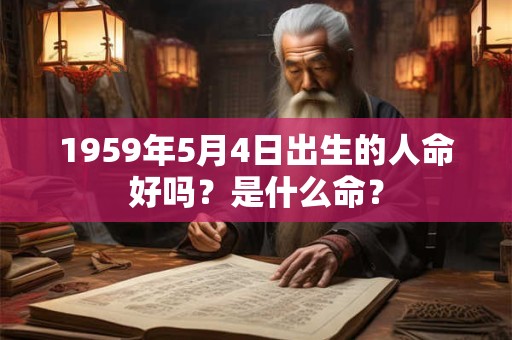 1959年5月4日出生的人命好吗？是什么命？