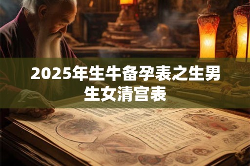 2025年生牛备孕表之生男生女清宫表