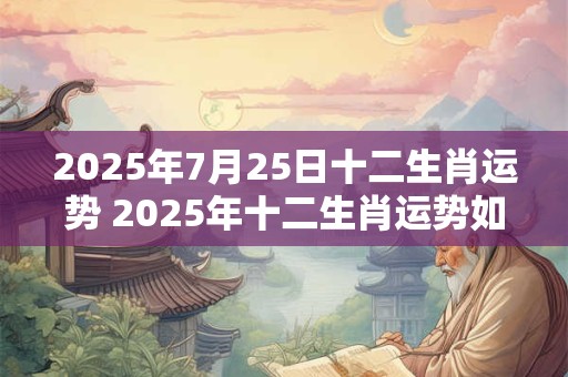 2025年7月25日十二生肖运势 2025年十二生肖运势如何