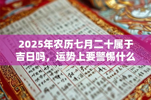 2025年农历七月二十属于吉日吗，运势上要警惕什么？