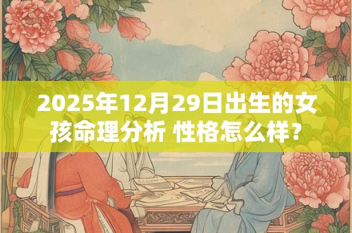 2026年12月29日出生的女孩命理分析 性格怎么样? 2026年12月29日出生的女孩命理分析 性格怎么样?