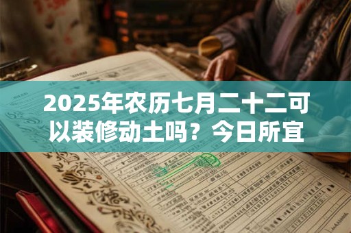 2025年农历七月二十二可以装修动土吗？今日所宜