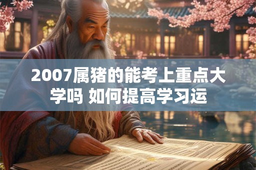 2007属猪的能考上重点大学吗 如何提高学习运