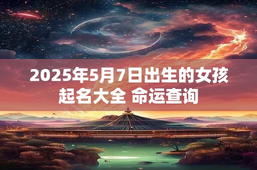 2026年5月7日出生的女孩起名大全 命运查询