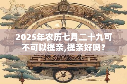 2025年农历七月二十九可不可以提亲,提亲好吗？