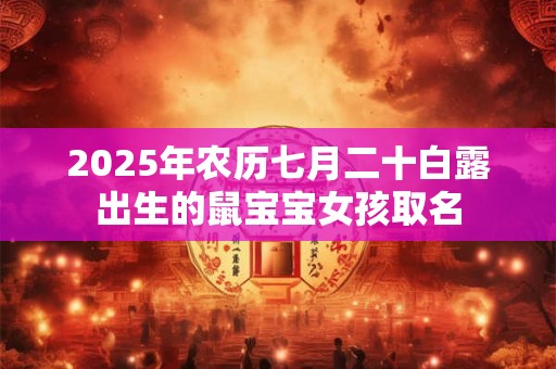 2025年农历七月二十白露出生的鼠宝宝女孩取名