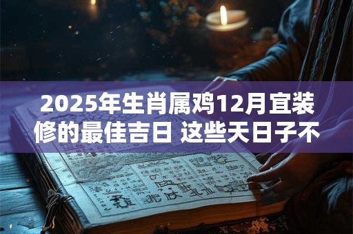 2025年生肖属鸡12月宜装修的最佳吉日 这些天日子不错