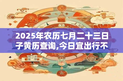 2025年农历七月二十三日子黄历查询,今日宜出行不 2025年农历七月二十三日子黄历查询,今日宜出行不