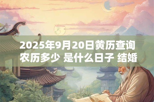 2025年9月20日黄历查询 农历多少 是什么日子 结婚吉时