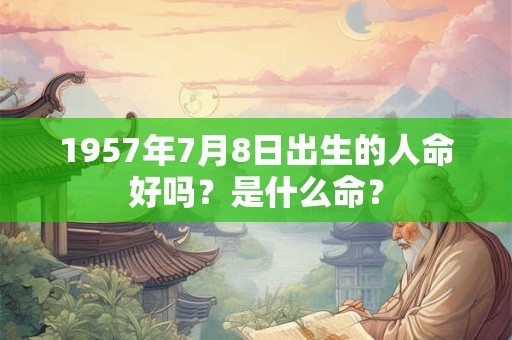 1957年7月8日出生的人命好吗？是什么命？