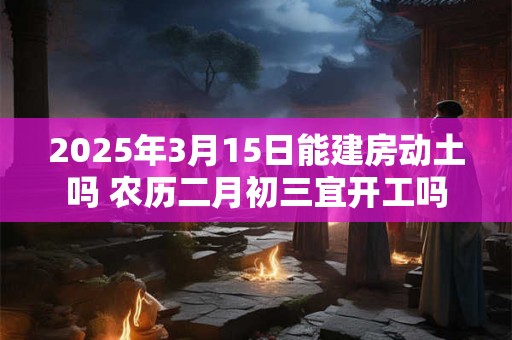 2025年3月15日能建房动土吗 农历二月初三宜开工吗