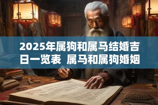2025年属狗和属马结婚吉日一览表  属马和属狗婚姻怎么样