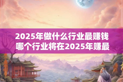 2025年做什么行业最赚钱 哪个行业将在2025年赚最多