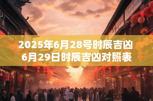 2025年6月28号时辰吉凶 6月29日时辰吉凶对照表