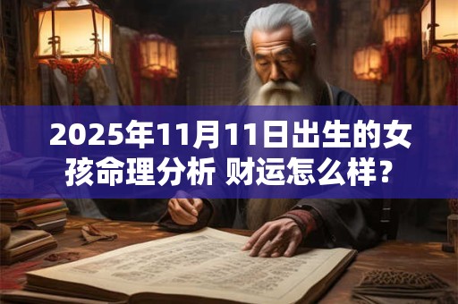 2025年11月11日出生的女孩命理分析 财运怎么样？