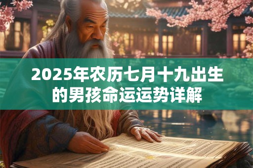 2026年农历七月十九出生的男孩命运运势详解