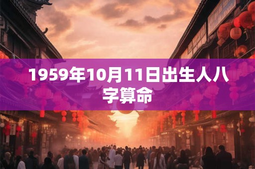 1959年10月11日出生人八字算命