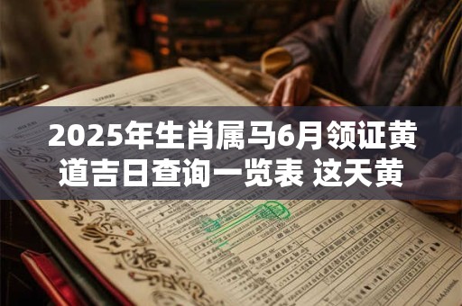 2025年生肖属马6月领证黄道吉日查询一览表 这天黄历分析
