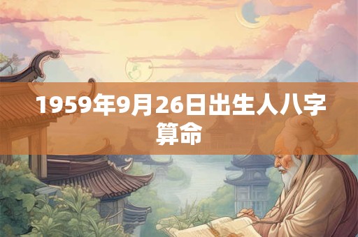 1959年9月26日出生人八字算命 1959年9月26日出生人八字算命