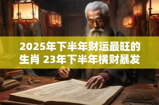 2025年下半年财运最旺的生肖 23年下半年横财暴发生肖
