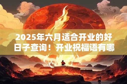 2025年六月适合开业的好日子查询!开业祝福语有哪些? 2025年六月适合开业的好日子查询!开业祝福语有哪些?
