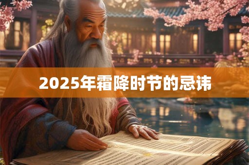 2025年霜降时节的忌讳 2025年霜降时节的忌讳