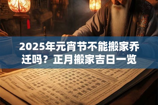 2025年元宵节不能搬家乔迁吗？正月搬家吉日一览