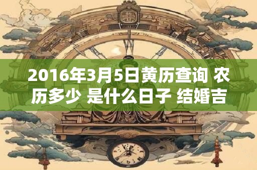 2016年3月5日黄历查询 农历多少 是什么日子 结婚吉时