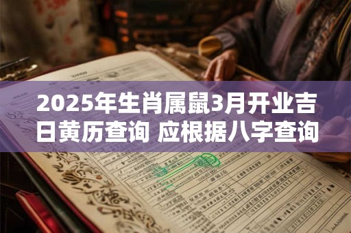 2025年生肖属鼠3月开业吉日黄历查询 应根据八字查询