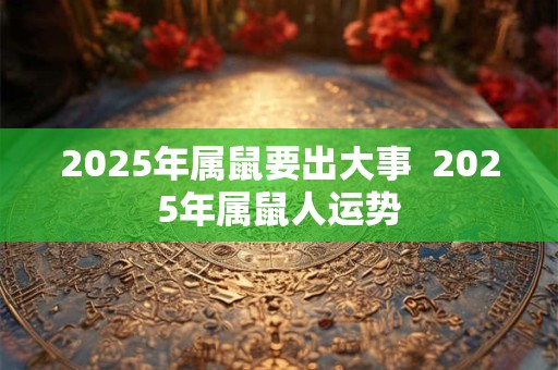 2025年属鼠要出大事  2025年属鼠人运势