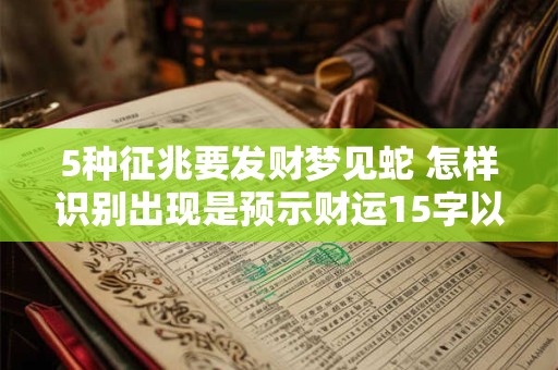 5种征兆要发财梦见蛇 怎样识别出现是预示财运15字以内