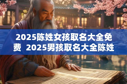 2025陈姓女孩取名大全免费  2025男孩取名大全陈姓