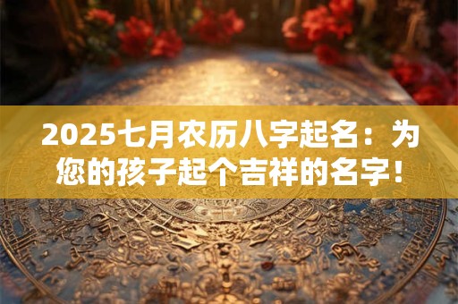 2025七月农历八字起名：为您的孩子起个吉祥的名字！