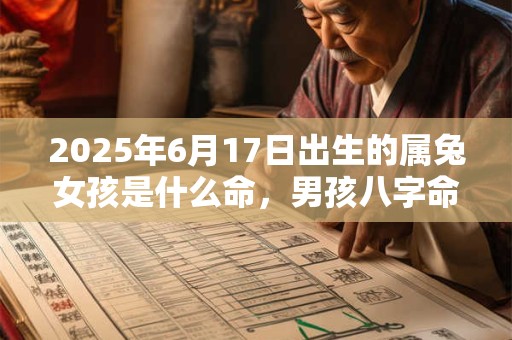 2025年6月17日出生的属兔女孩是什么命，男孩八字命运分析