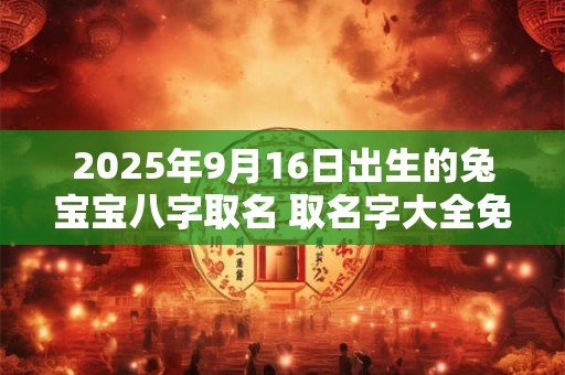 2025年9月16日出生的兔宝宝八字取名 取名字大全免费查询