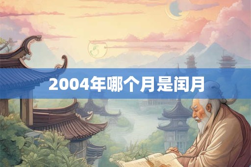 2004年哪个月是闰月 2004年哪个月是闰月