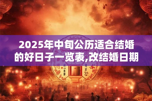 2025年中旬公历适合结婚的好日子一览表,改结婚日期不吉利吗