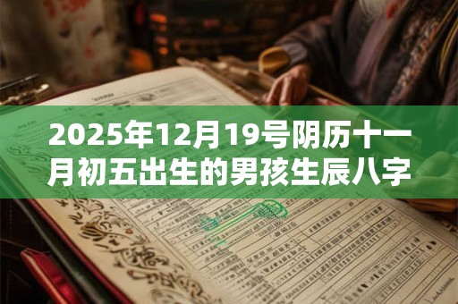 2025年12月19号阴历十一月初五出生的男孩生辰八字起名