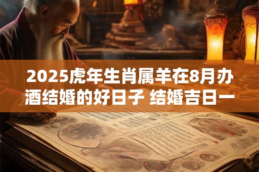 2025虎年生肖属羊在8月办酒结婚的好日子 结婚吉日一览表