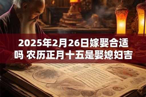 2025年2月26日嫁娶合适吗 农历正月十五是娶媳妇吉日吗