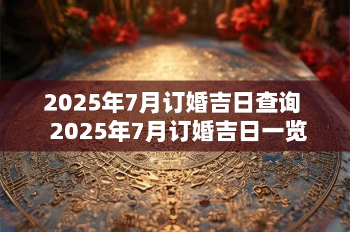 2025年7月订婚吉日查询  2025年7月订婚吉日一览表