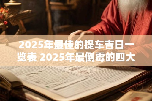 2025年最佳的提车吉日一览表 2025年最倒霉的四大生肖