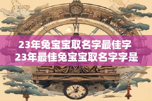 23年兔宝宝取名字最佳字 23年最佳兔宝宝取名字字是什么