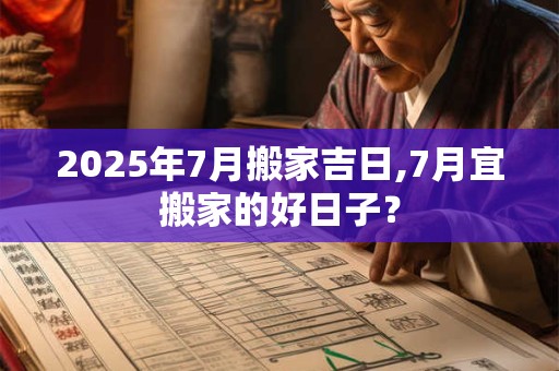 2025年7月搬家吉日,7月宜搬家的好日子？