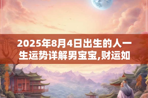 2025年8月4日出生的人一生运势详解男宝宝,财运如何