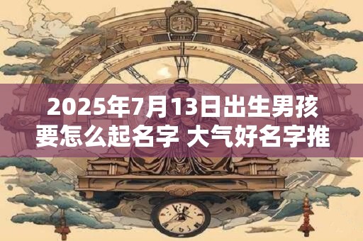 2025年7月13日出生男孩要怎么起名字 大气好名字推荐