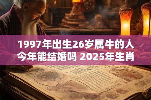 1997年出生26岁属牛的人今年能结婚吗 2025年生肖牛能结婚不