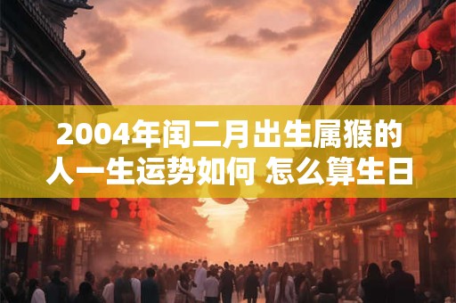 2004年闰二月出生属猴的人一生运势如何 怎么算生日