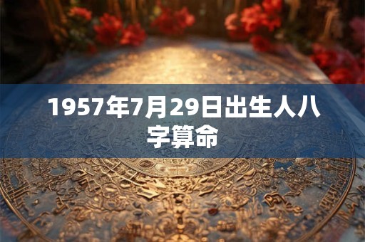 1957年7月29日出生人八字算命